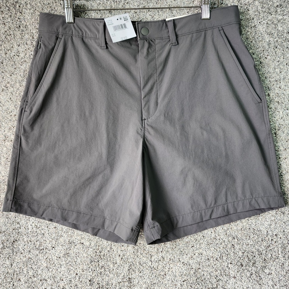 American Eagle Shorts Mens 33 Gray Active Tech Stretch Zipper Pocket NEW
